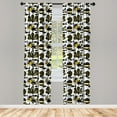 thumbnail image 4 of Ambesonne Fish Window Curtains, Diver Underwater, Each 28" W x 63" L, Earth Yellow Black and White, 4 of 4