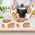 thumbnail image 6 of Fun Pizza Oven Mitts And Pot Holders Sets of 4 Oven Gloves Set Potholders for Kitchen Cooking Baking Grilling Anti Scald Hot Pads And Heat Resistant, 6 of 6