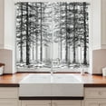 thumbnail image 2 of Ambesonne Forest Kitchen Curtains, Sketch Style Line Art, 55"x39", Black Grey White, 2 of 3