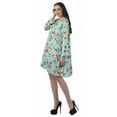 thumbnail image 4 of Moomaya Rayon Flared Dress For Womens Long Sleeve Printed V-Neck Casual Beach Dress For Girls, 4 of 7