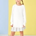 thumbnail image 4 of Fesfesfes Girls Long Sleeve Shirts Kids Loose Round Neck Spring Dressy T-Shirts Solid Loose Trendy Thumb Hole Tunic Tops Tees 3-14 Years(White,13 Years), 4 of 8