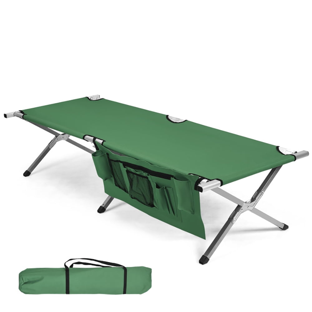 Aimee Lii Folding Camping Cot Heavy-duty Camp Bed with Carry Bag, Folding Sleeping Cot for Camping, Green