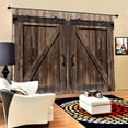 thumbnail image 6 of LYUMO Wooden Curtains 2 Panels 67" x 79" Blackout Curtain Wood Door Window Curtain Barn Door Grommet Drapes for Laundry Room, 6 of 8