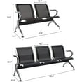 thumbnail image 3 of Kinbor Office Guest Chairs, 5-Seat Reception Chairs Black Waiting Room Chairs Lobby Furniture for Airport Bank Hospital Business, Black, 3 of 9