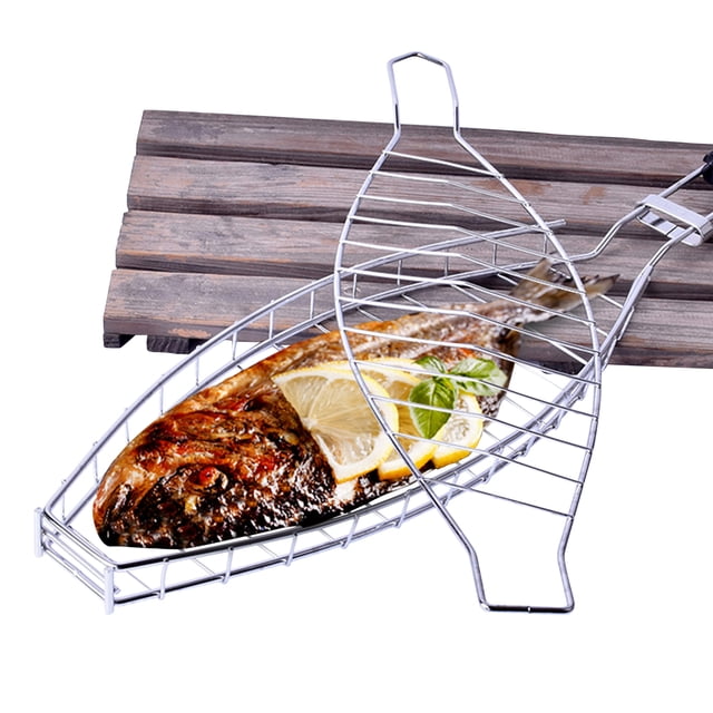leyfeng Cesta para asar pescado, cesta antiadherente para barbacoa, herramientas para barbacoa resistentes desmontables, cesta para parrilla para pescado