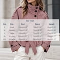 thumbnail image 3 of DPTALR Women's Gingham Stand Collar Double Breasted Belted Short Jacket Coat with Pockets,Size S-2XL, 3 of 9