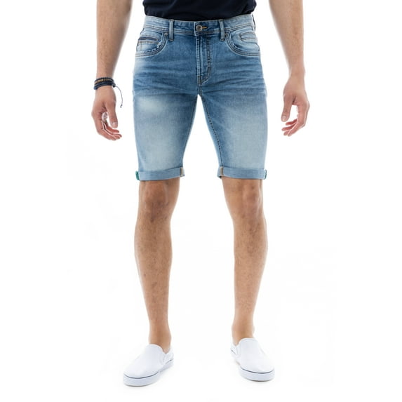 CULTURA Men's Denim Shorts Fashion Roll Up Slim Fit Modern Stretch Jean Shorts for Men