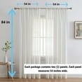 thumbnail image 3 of THD Zoey Faux Linen Textured Semi Sheer Window Rod Pocket Thick Curtains Drapery Panels, 2 Panels, 3 of 9