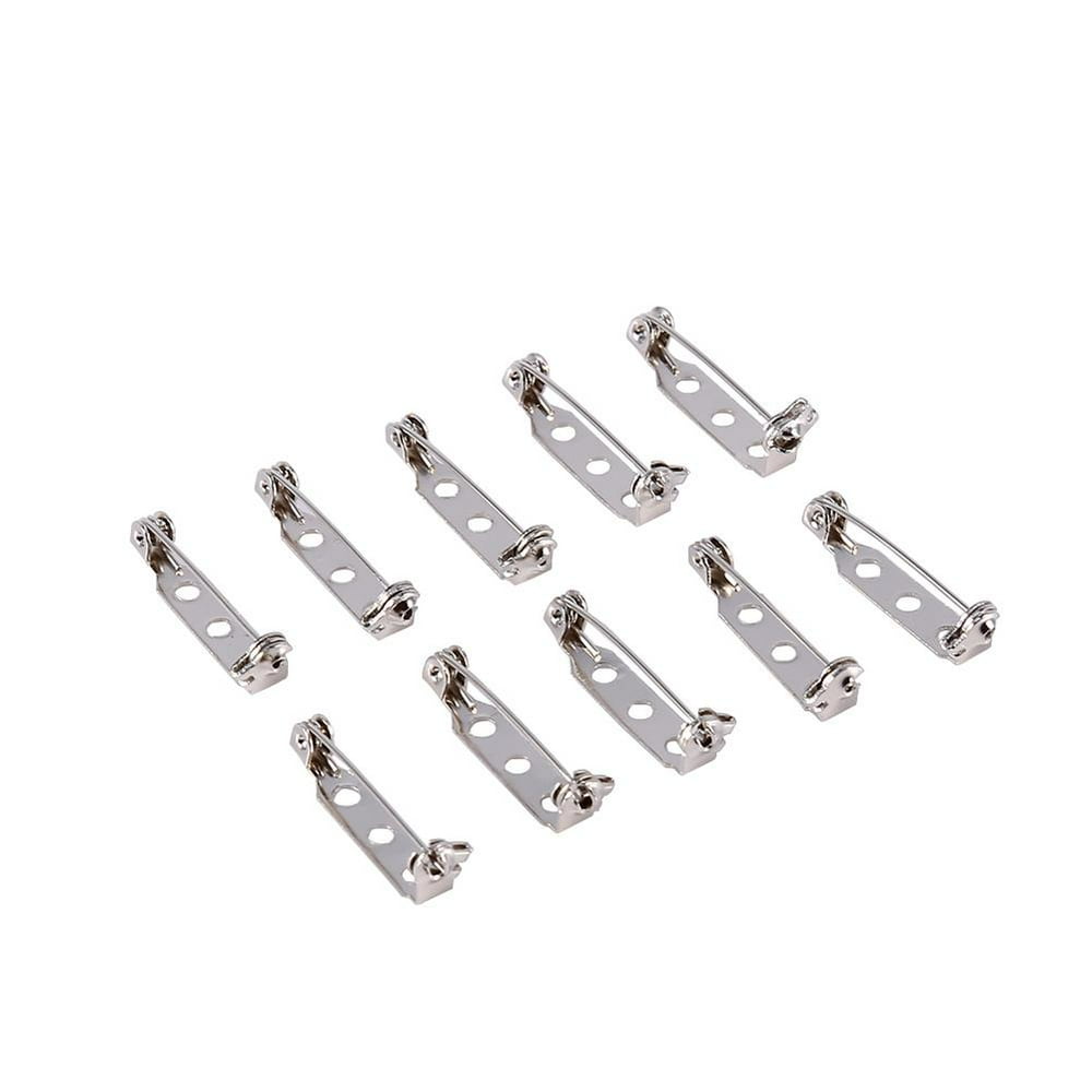 WALFRONT 50Pcs Bar Pins Brooch Lock Back Safety Catch Rolling DIY Craft