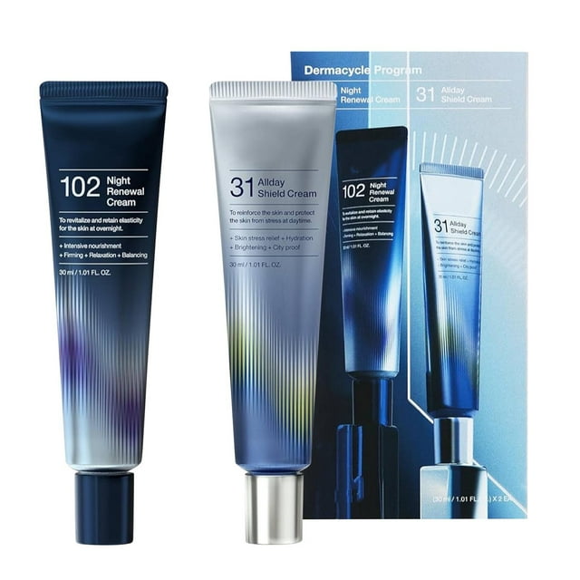 Paquete de 2 cremas faciales para todo el día y la noche, crema protectora para todo el día 31 y crema actualizada para la noche 102, centella asiática y niacinamida