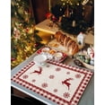 thumbnail image 2 of Christmas Snowflake Placemats Set of 1 and Elk Red Buffalo Plaid Heat Insulation Washable Place Mats, Rustic Non-Slip Table Mats for Dining Table Party Kitchen Decor,13x19 Inch, 2 of 4