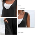 thumbnail image 4 of HUGFEGWE Combinaison Décontractée Femme Confortable Col en V Sans Manches Mode Femme Rendez-Vous Poche CA919-124148, 4 of 6