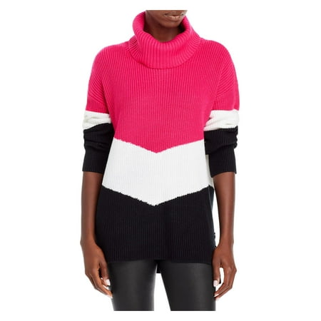 Karl Lagerfeld Paris Womens Colorblock Cowl Neck Pullover Sweater