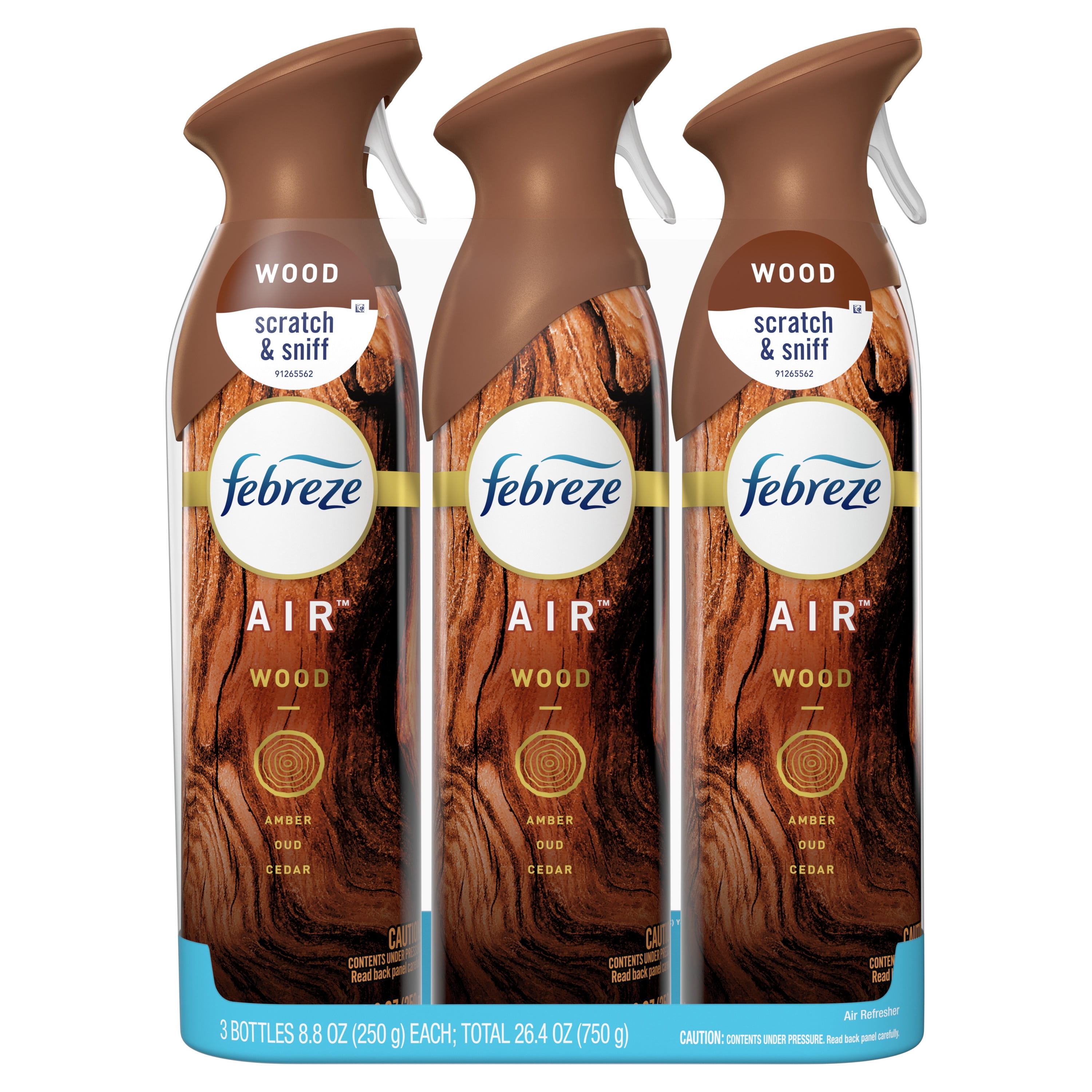Febreze Odor-Eliminating Air Freshener Spray, Wood, 3 Count