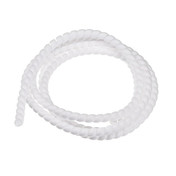 Uxcell 10mmx12mm Flexible Spiral Tube Cable Manage Cord 2 Meters Length White