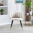 thumbnail image 2 of Modern Velvet Accent Chair,Upholstered Barrel Armchair with Padded Seater & Round Backrest, and Black Metal Feet,Single Sofa Chair for Reading Lounging, 2 of 7