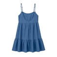 thumbnail image 5 of Tqcoqu Women's Adjustable Spaghetti Strap Backless Dresses,Tiered Ruffle Mini Dress with Pockets,Navy Women's S-XXL, 5 of 6