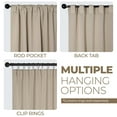 thumbnail image 3 of Superior Blackout Solid Light Filtering Back Tab Curtain Panel Set, 42" x 96", Ivory, 3 of 9