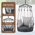 thumbnail image 6 of Outdoor Porch Swing Chair Hanging Basket, Hanging Chair with UV Resistant Cushion, Olefin Fabric for Patio Porch, Balcony (Gray), 6 of 10