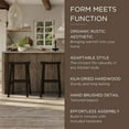 thumbnail image 6 of Maven Lane Vincent 31 Inch Tall Bar Height Backless Rectangular Saddle Barstool in Antiqued Brown Finish with Rustic Wood Top Seat, Set of 2, 6 of 6