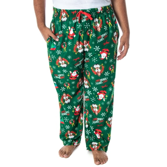Elf The Movie Mens' Buddy OMG! Santa I Know Him! Allover Print Christmas Holiday Pajama Pants for Adults