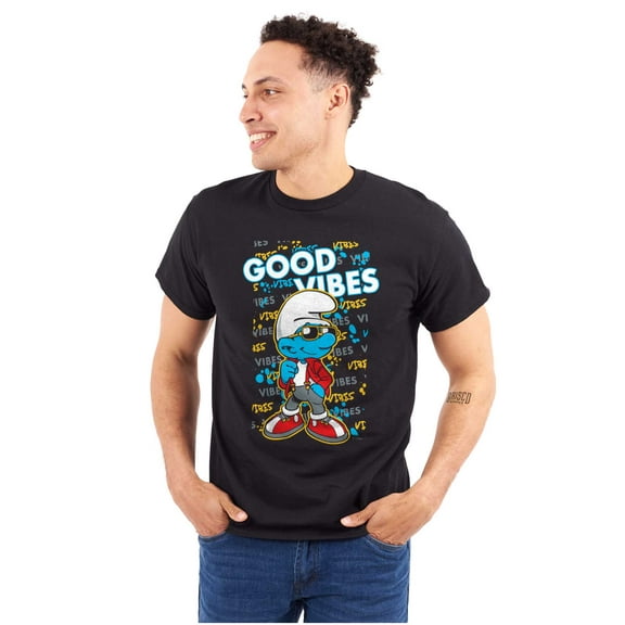 Urban Smurf Good Vibes Graffiti Drip Men's Graphic T Shirt Tees Brisco Brands S
