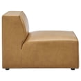 thumbnail image 3 of Modway Mingle Modern Faux Leather Sofa Set with 2 Ottomans in Tan, 3 of 14