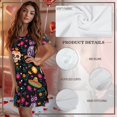 thumbnail image 6 of Yuyamidu Flower Skull Cat Nightgowns for Women Soft Knee-Length Nightshirts Button Up Crew Neck Sleepshirt Tshirt Pajama Dress, 6 of 7