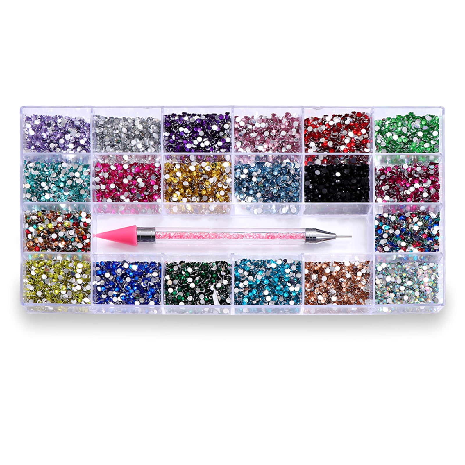 ROZYARD 20000pcs/Box 3mm AB Clear Resin Rhinestones Nail Art Crystal Kit With Glue