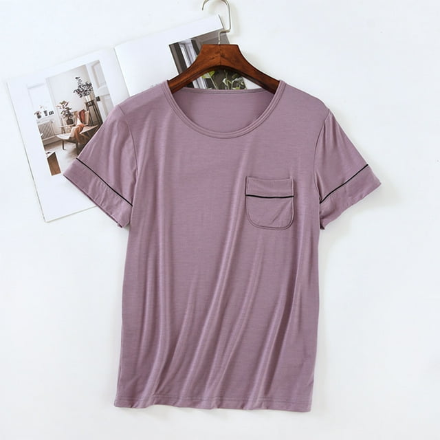 Taylonsss Womens Casual Pajama Top Simple Loose Comfortable Homewear Wearable Outside Loungewear Basic