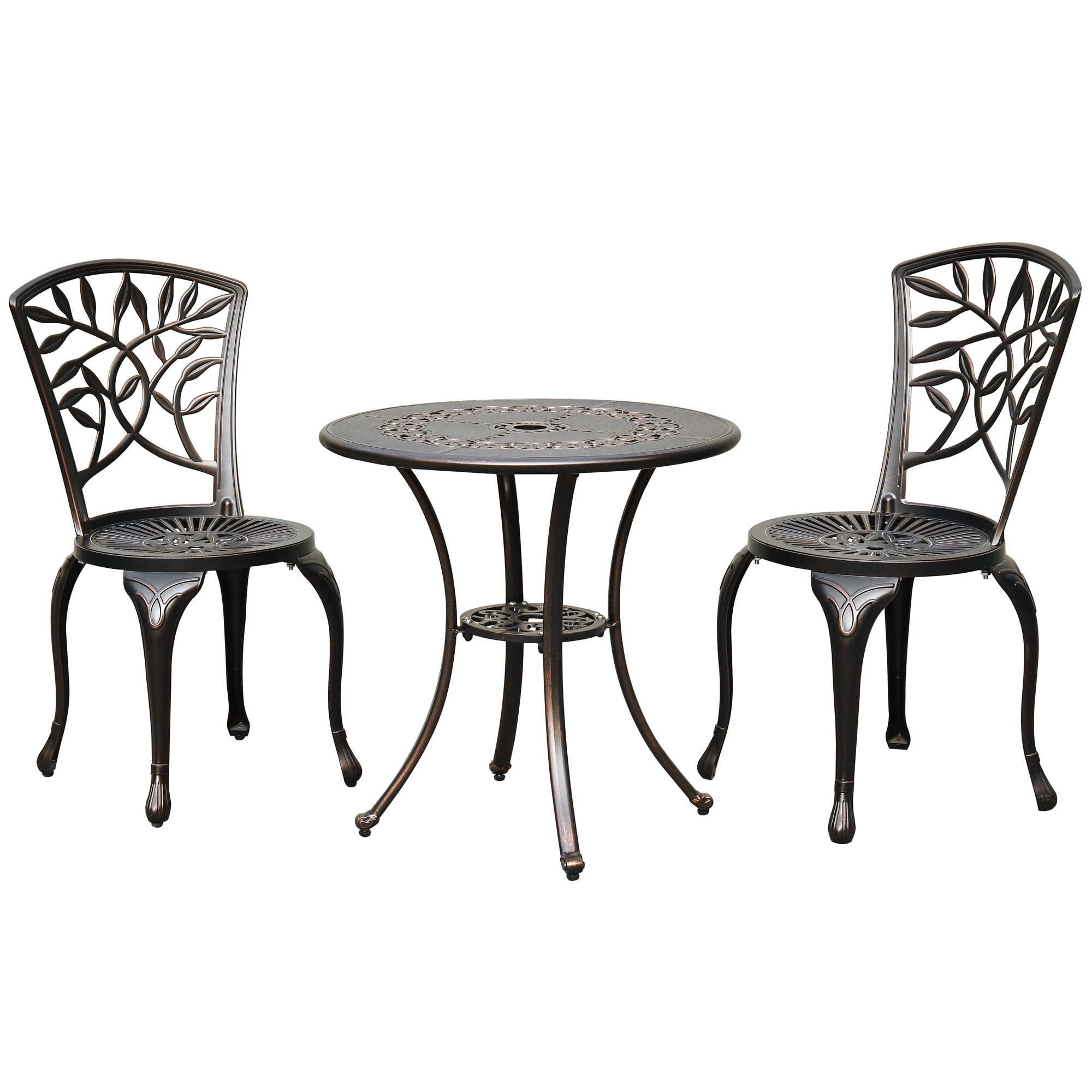 DWVO 3 Piece Outdoor Furniture Cast Aluminum Patio Dining Sets, All