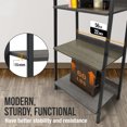 thumbnail image 6 of MorandiMal 5 Tier Ladder Bookshelf, 24 Inch Width Free Standing Shelf, Bookcase Shelf Storage Rack Organizer, Industrial Book Shelves for Home Office, Living Room, Kitchen, Dark Grey, Vintage Shelves, 6 of 7
