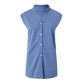 thumbnail image 5 of XAOFW Women's Casual V Neck Tank Tops Everyday Sleeveless Button Down Camisole Outdoor Sport Versatile Top, 5 of 5