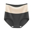 thumbnail image 2 of YWDJ Cotton Lightweight High Waist No Show Solid High Waist Tummy Controlling Warm Underwear Sexy Underwear Briefs Black L, 2 of 4