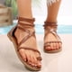 thumbnail image 1 of MKLEKYY Sandalias deportivas de Verano para Mujer, Con Punta Abierta, de Cuero y Cremallera Trasera, Cómodas, 1 of 5