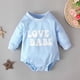thumbnail image 2 of Body De Bebé Canastilla Onesies Para Niños Pequeños Otoño Primavera Niñas Niños Lindo Mameluco Manga Larga Botón Sudadera Mono Azul Odeerbi LM103-6238, 2 of 8