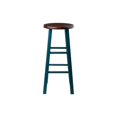 thumbnail image 3 of Rustic Recluse 29" Bar Stool Rustic Teal w/ Walnut Seat, 3 of 5