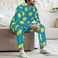 thumbnail image 7 of Lsque Ball Tennis Pattern Long Sleeve Pajama Set for Men - Soft 2-Piece Sleepwear and Loungewear Set with Pockets, Comfy Nightwear-Large, 7 of 7