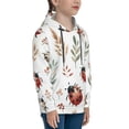 thumbnail image 3 of Goofa Watercolor Ladybug Pattern Hooded Sweatshirt for Youth Trendy youth sweatshirt Casual Hoodie for Boys and Girls-Small, 3 of 6