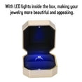 thumbnail image 4 of FAGINEY LED Light Ring Box, Engagement Jewelry Box,Luxury Ring Pendant Necklace Box Wedding Case Jewelry Gift w/ LED Light for Proposal, 4 of 7