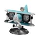 thumbnail image 1 of Reloj abatible Con escultura de avión Baoblaze decoración regalo reloj de repisa azul, 1 of 8