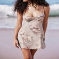 thumbnail image 2 of Femmes Floral Mini Robe Spaghetti Sangle Sans Manches Bodycon A-Line Robe Courte, 2 of 6