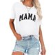 thumbnail image 1 of Camiseta de manga corta para mujer con cuello redondo para caminar, oficina, compras, trabajo S, 1 of 7