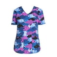 thumbnail image 6 of Disney Eeyore Rain Women’s V-Neck Scrub Top, 6 of 7
