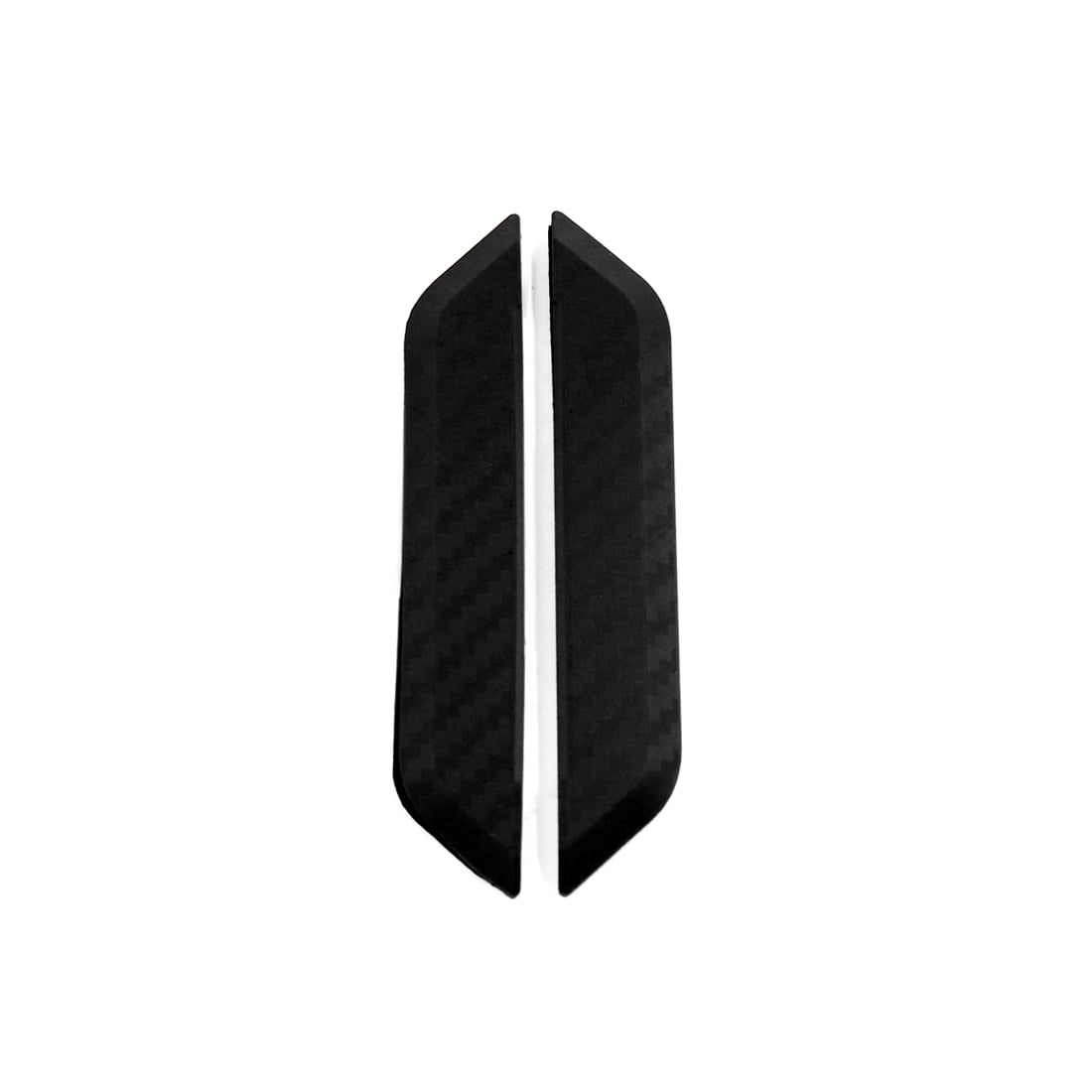 2pcs Black Universal Trapezoid Shape Carbon Fiber Pattern Car Door Edge Guard