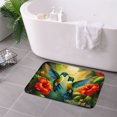 thumbnail image 3 of FJPT Non Slip Flannel Polyester Floor Mat With Hummingbirds And Flowers For Bathroom Kitchen Bedroom Decor 31.5x19.7 inch, 3 of 5