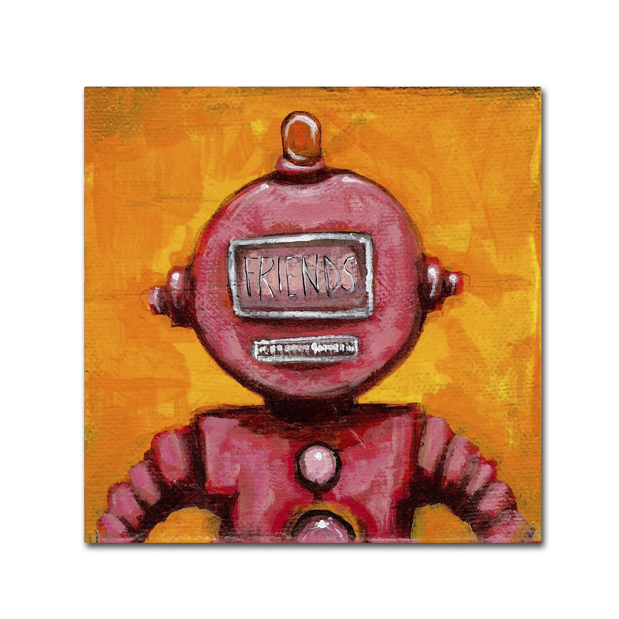 Craig Snodgrass 'Weebot-Friends' Huge Canvas Art 35 x 35