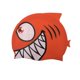 thumbnail image 2 of Paquete de 2 gorros de natación de silicona impermeables (naranja + azul lago) para niños de 2 a 8 años, 2 of 5