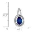 thumbnail image 4 of 14K White Gold Charm Pendant Sapphire Oval Blue Diamond Round, 4 of 4