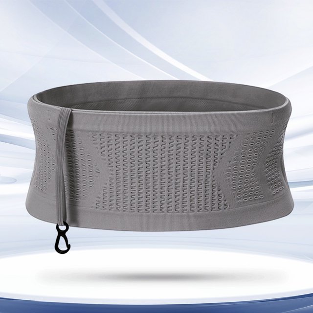 Riñonera para correr Bolsas invisibles para cinturón de teléfono Bolsa elástica para correr para deportes al aire libre (M gris)